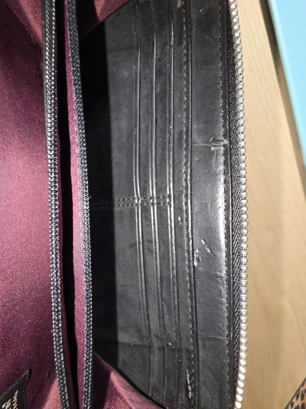 Coach Signature Buckle Zip Wallet in Purple/Black